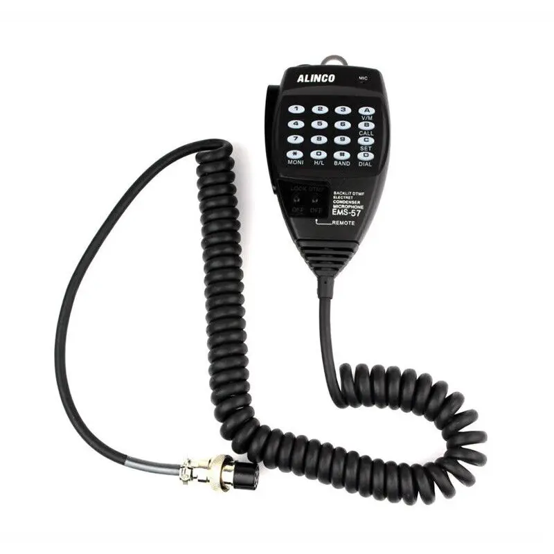 2 pçs novo microfone de alto-falante dtmf EMS-57 para rádio walkie talkie alinco dr135 dr235 dr425 dr635 dr435 dr06t