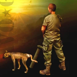 1/35 Resin Character Unpainted model Kit, military theme, (includes soldier and dog) unassembled and unpainted GK,