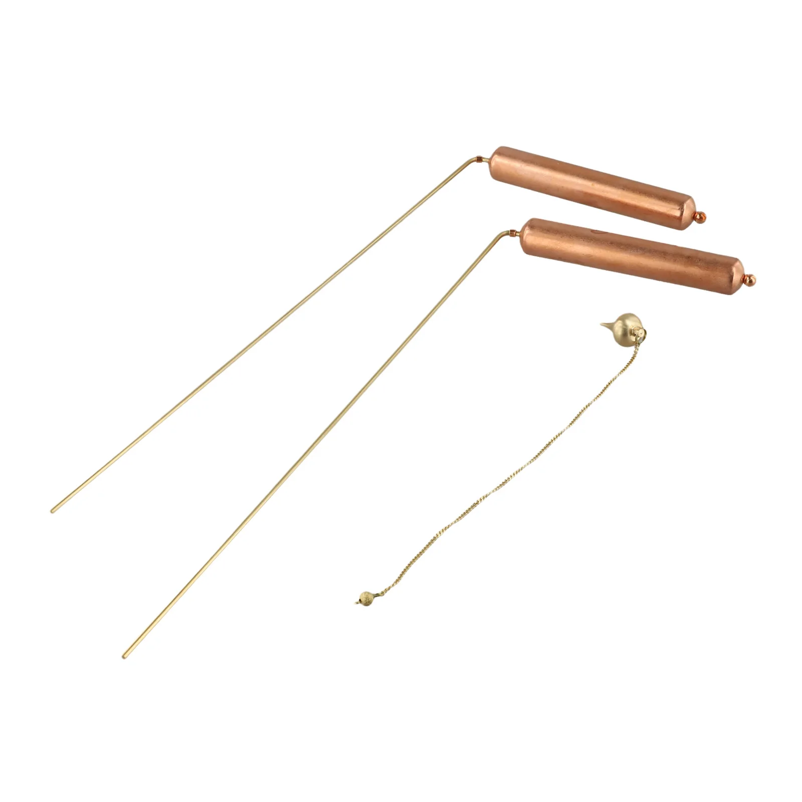 Copper Divining Rods 2 Pieces Metal Detector for Divination and Geological Use with Pendulum for Paranormal Research