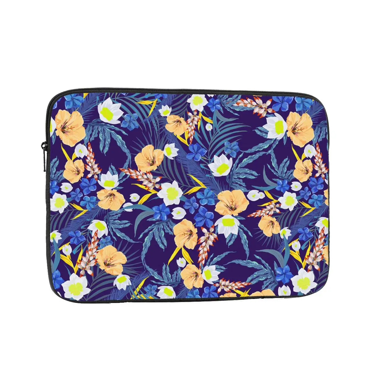 Beautiful Tropical Flowers 10 12 13 15 Inch Laptop Sleeve Case Notebook Sleeve Cover Bag Blue Exotic Floral Shockproof Case Bag