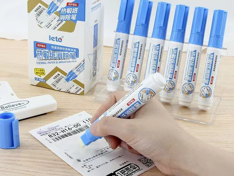 Identity Protection Thermal Paper Erasing Pen Durable Portable Tool Erase Private ID Data And Confidential Receipt Content