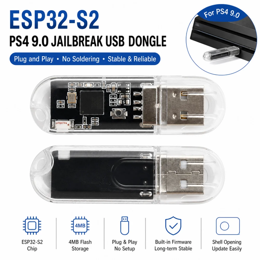 ESP32-S2 Entwicklungsboard, kompatibel mit PS4 9.0 Modded Firmware, USB-Anschluss