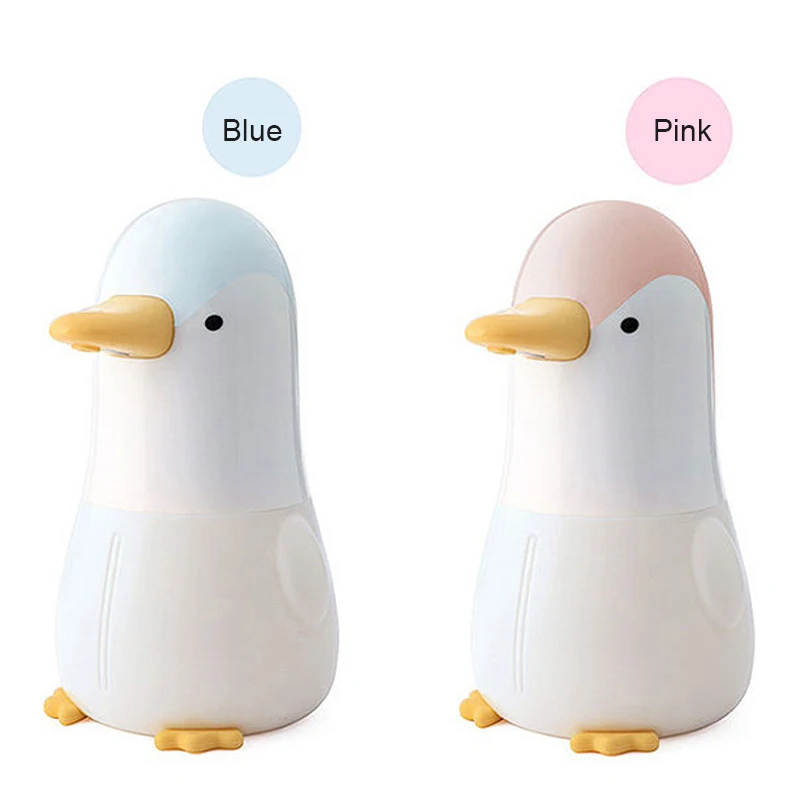 400 Ml น่ารักเพนกวินเครื่องจ่ายสบู่อัตโนมัติแบบสัมผัสเหนี่ยวนำฟองเครื่องซักผ้าสำหรับเด็กห้องครัวห้องน้ำ