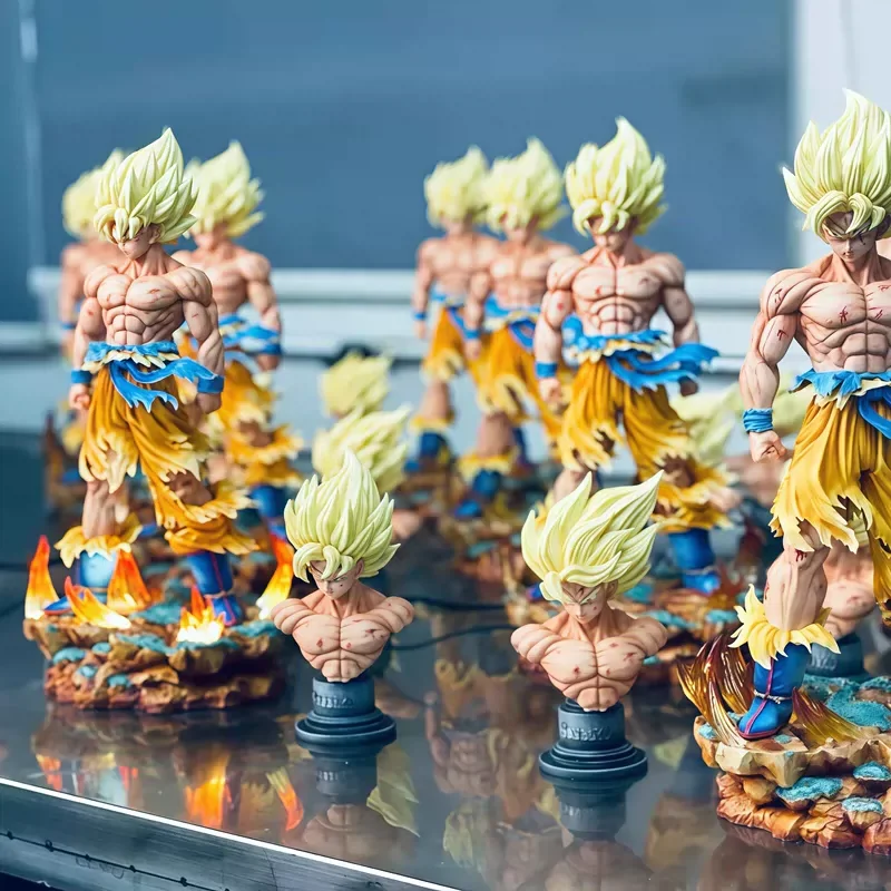 

Anime First Time Super Saiyan Goku 2.0 Action Figures Double Headed Statue Pvc Model Toy Desktop Ornament Decoration Collection