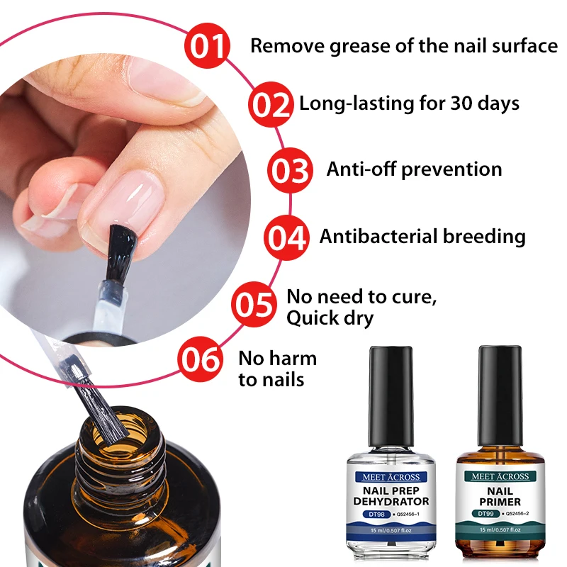 15ml Natural Nail Dehydrator and Acid-Free Nail Primer Nail Dehydrator for Acrylic and Gel Nail Polish Nail Primer for U V Gel