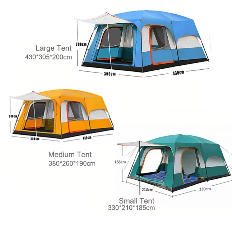 Family Outdoor glamping Tent cabin 6-12 Person get together with Rainproof luxury camping tents from China manufacturer