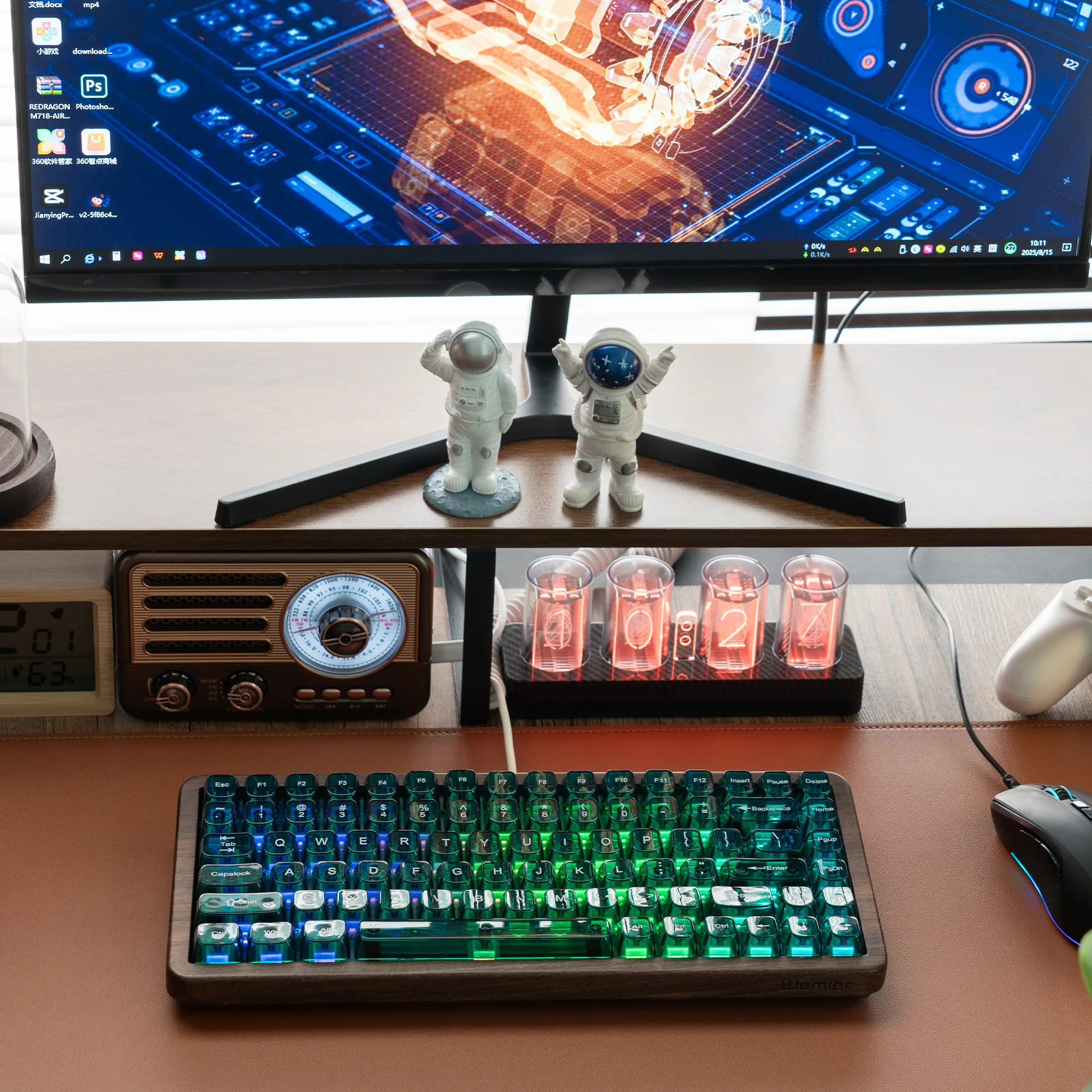 Womier WD75 V2 75% VIA Support Wireless Mechanical Wooden Keyboard Tri-Mode Custom RGB Hot Swappable Keyboard