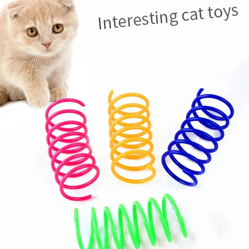 Kitten Cat Toys Wide Durable Heavy Gauge Colorful Springs Coil Spiral Springs 4 8 16 20pcs