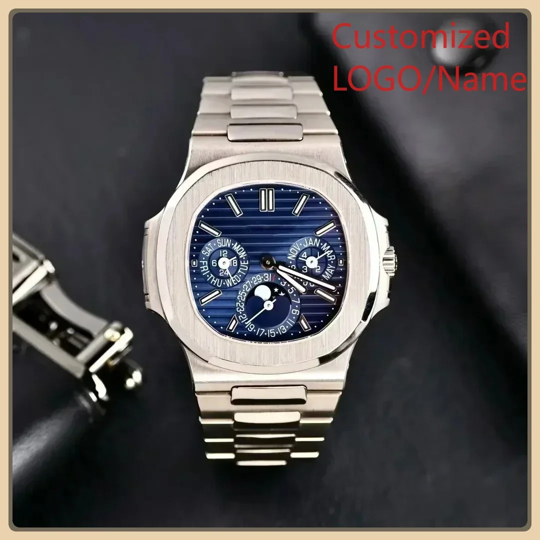 A88 Store  Men Luminous Sapphire  Automatic Mechanical Watch 904L Stainless Steel  Black Blue Customized