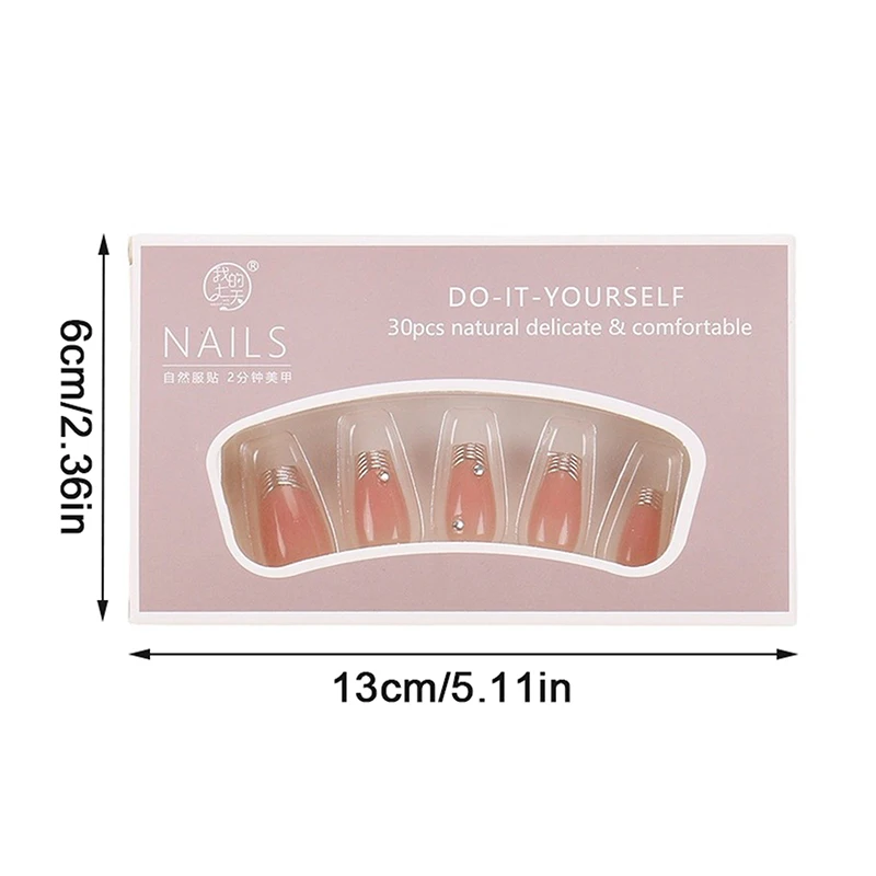 24 Uds uñas postizas simples con pegamento de gelatina diseño de mariposa gradiente rosa blanco prensa francesa en uñas postizas cobertura completa puntas de uñas