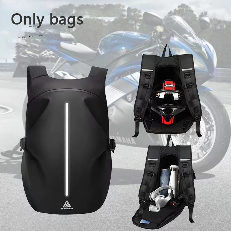 

Motorcycle Backpack Waterproof Anti-Splash Helmet Bag Outdoor Sports Commuter Riding Laptop Bags with USB Charging Port Items