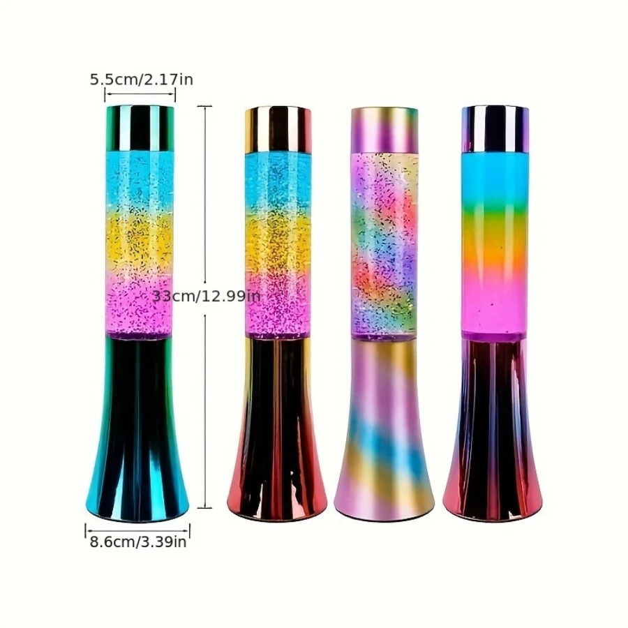 Glitter Lava Lamp Color Flash Lava Lamp Rainbow Decorative Led Lava Lamp