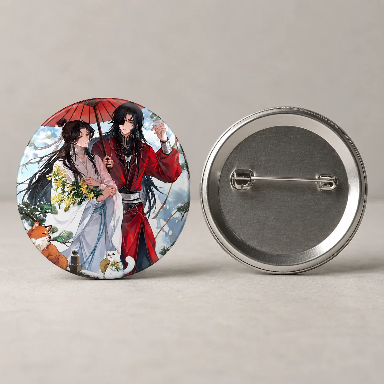 Heaven Official's Blessing Xie Lian Hua Cheng Button Pins Brooch 58mm Round Badge Decors Halloween Accessory Gifts Customized