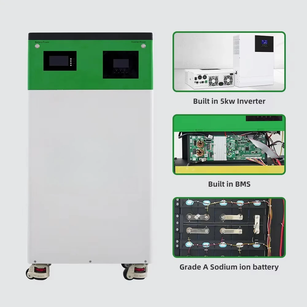 Australia New 10KWH Sodium-ion All-in-one  48V 200Ah Lifepo4 Battery Built in 5KW Inverter Solar Home Energy Storage System