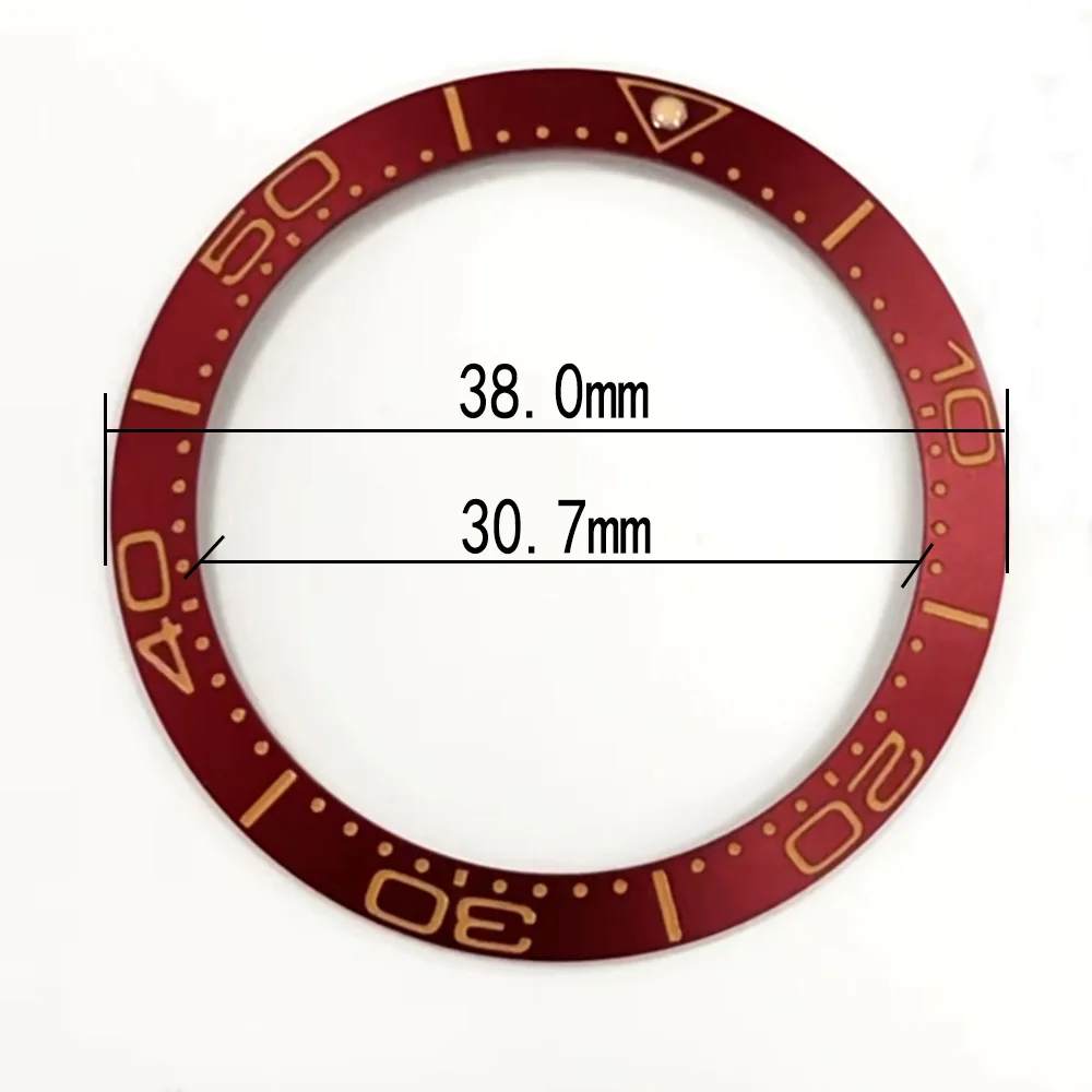 Watch Accessories 38mm * 30.7mm Red Dark Green Slope Frosted Aluminum Watch Bezel Insert For OMG Seamaster 300 Diving Watch