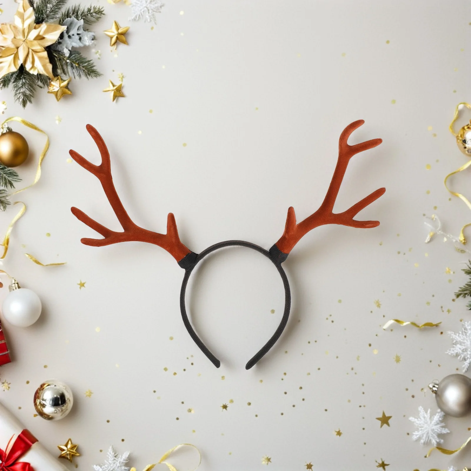 

Lovely Christmas Antler Headband for Xmas Party Headdress Chic Holiday Hairband Cute Deer Branch Accessory Festive Fun Wearable