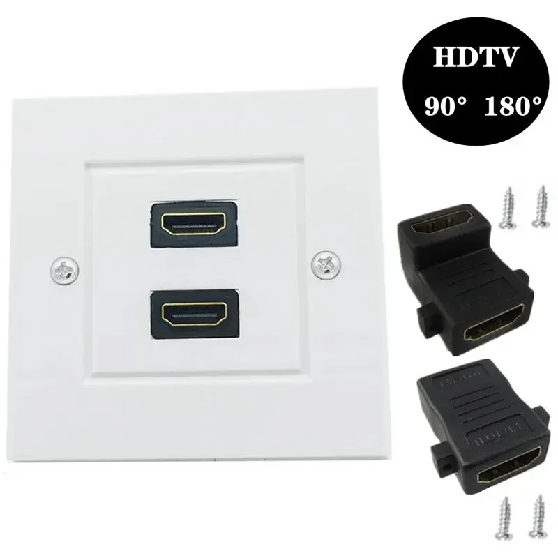 2.0 Version 86mm Dual Port HDMI Compatible High-Definition Socket Panel High-Definition Video And Television Switch Socket 4K