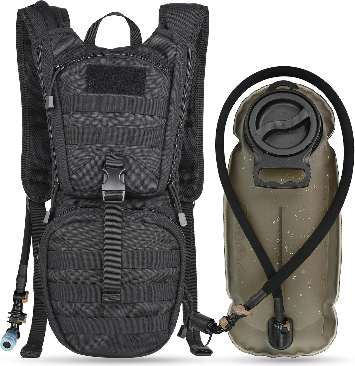 

Tactical Hydration Backpack w/ 3L TPU Bladder, Ideal for Cycling, Hiking, Running, etc.