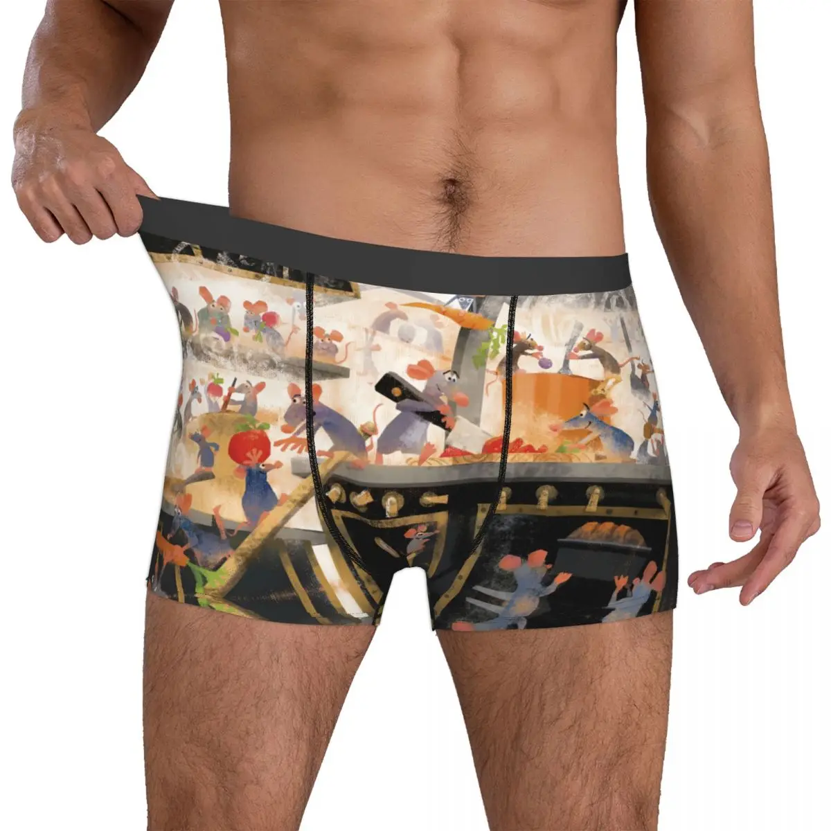 

Мужские боксеры Custom R-Ratatouilles с 3D-принтом, трусы-брифы Remy, эластичные трусы