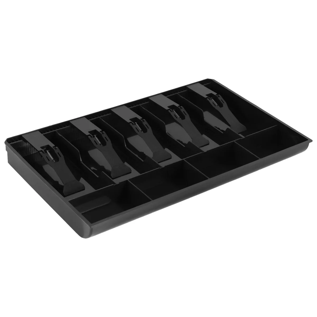 2X Money Cash Coin Register Insert Tray Replacement Cashier Drawer Storage Cash Register Tray Box Classify Store Black