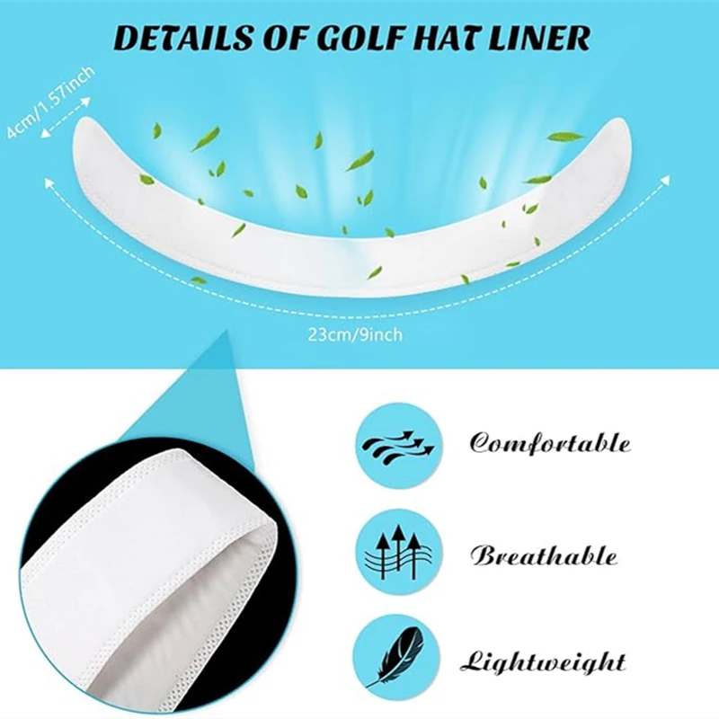 New 100-10PCS Disposable Sweat-absorbing Liner Pads Hat Anti-dirt Belt Cap Size Reducer Sticker Neck Sweat Absorbing Strips Pads