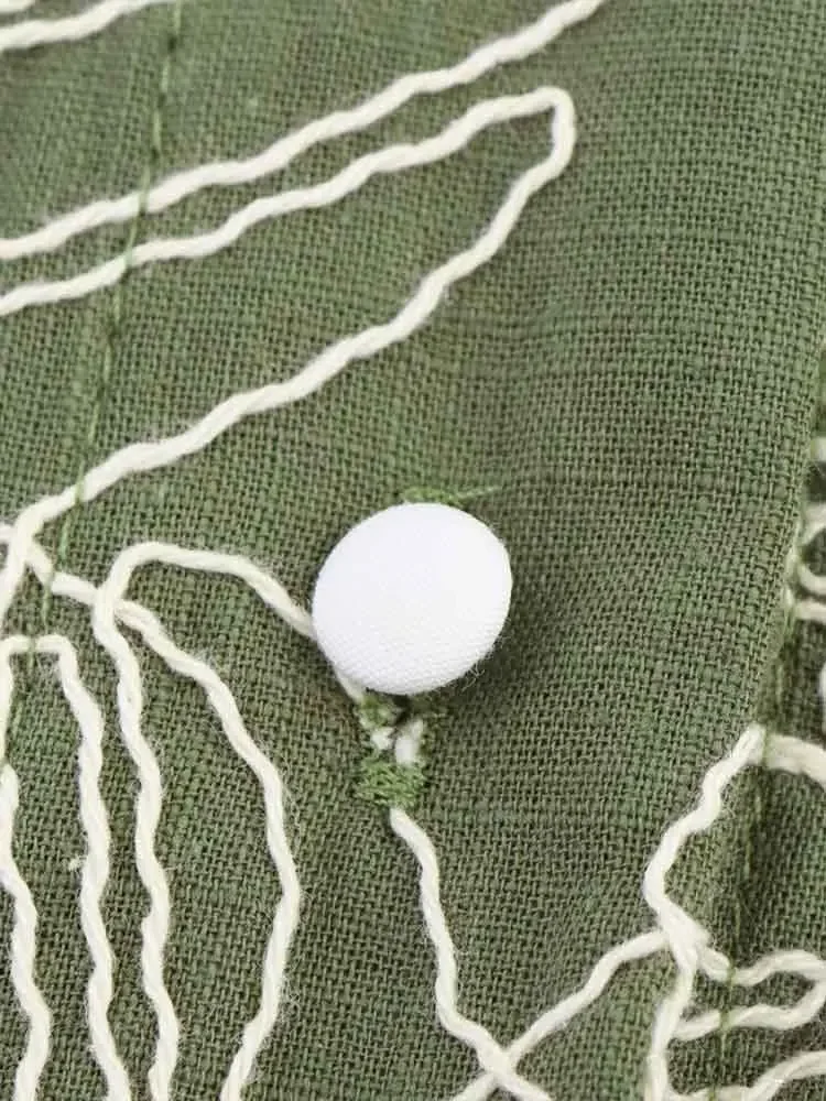 ยุโรปสไตล์ใหม่ผู้หญิงแฟชั่นอเนกประสงค์ลูกไม้นูน cuffs ปักเสื้อกางเกงสูท