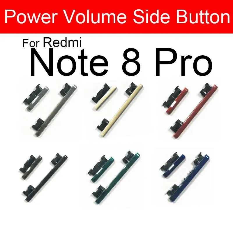 Volume Power ON OFF Buttton For Xaiomi Redmi Note 7 8 7 Pro 8 Pro 8T Power Volume 1 Set Side Key Buttons Repair Parts