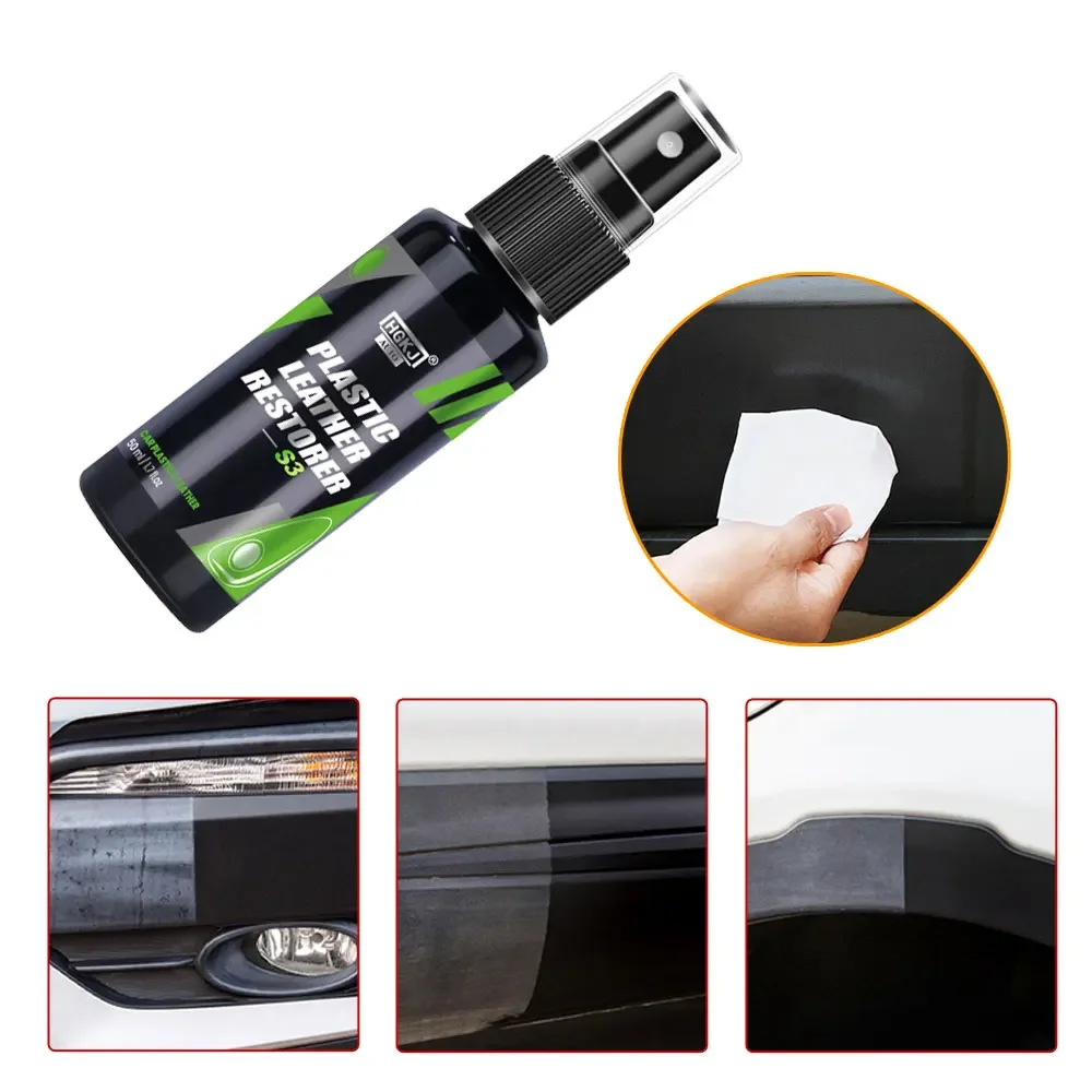 50ML S3 HGKJ Car Plastic Cleaner Restorer Polish for Interior Exterior Trim Long-lasting Agent Hydrophobic Coating Car Cleaning