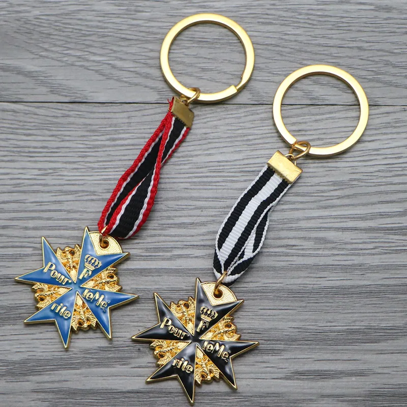 High quality Vacheron Constantin Elegant Star-Shaped Gold Plated Keychain with Blue & Black Enamel Ideal for Collectors Gifts