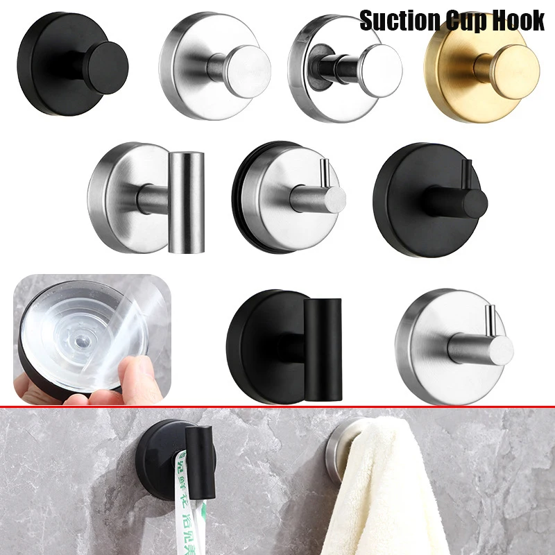 1PC Stainless Steel Suction Cup Hooks Home Storage Holder Hook Multi-functional Organizer Hanging Hook