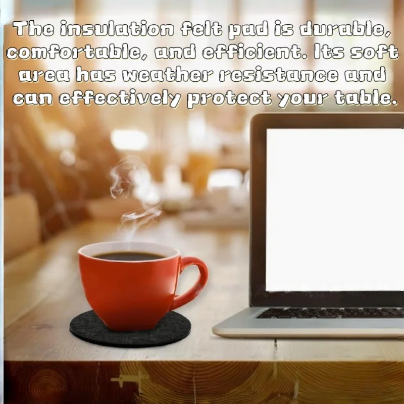 10pieces of eco-friendly felt coaster kit - quick absorption and insulation coaster, suitable for home, vacation, and office use