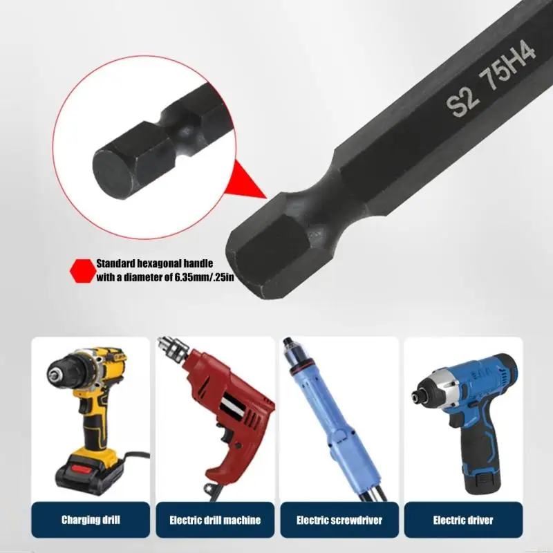 9pcs Head Allen Wring Bohrbit 1/4 Shank Screwdriver Bit