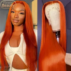 13x6 HD Lace Frontal Wigs Ginger Lace Front Wig Human Hair Straight Lace Front Wig 13x4 Transparent Colored Hair Wigs For Women