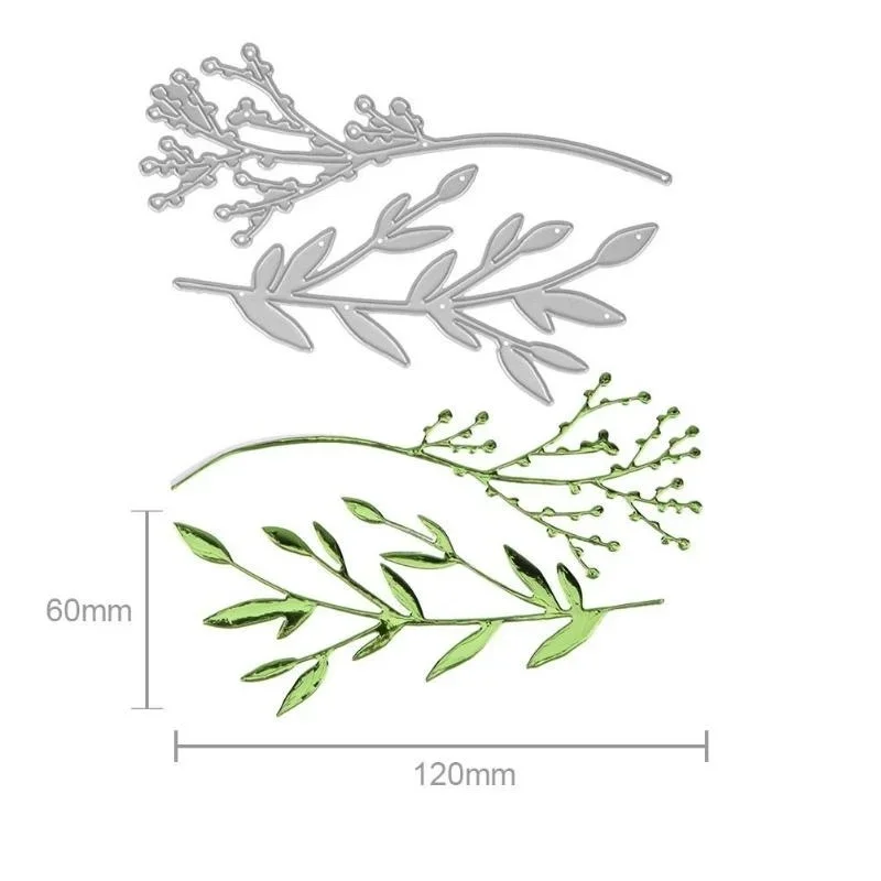 2pcs/set Branches DIY Metal Cutting Dies Scrapbooking Album Photo Decorative Embossing Crafts Paper Card