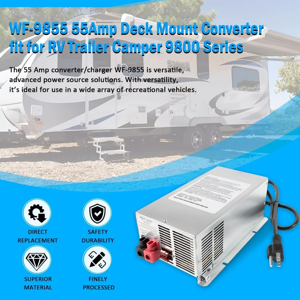 

Amp Deck Mount Charger/Converter with Lithium-Ion Switch Replacement for RV Trailer Camper Series