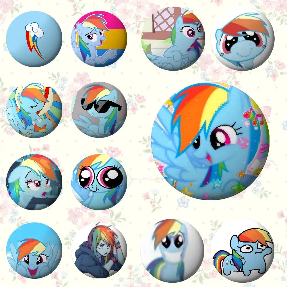 Cute R-rainbow D-Dash S Badges Tinplate Soft Button Pin Brooch Metal Badge Custom Jewelry Accessories Hat Bag Lapel