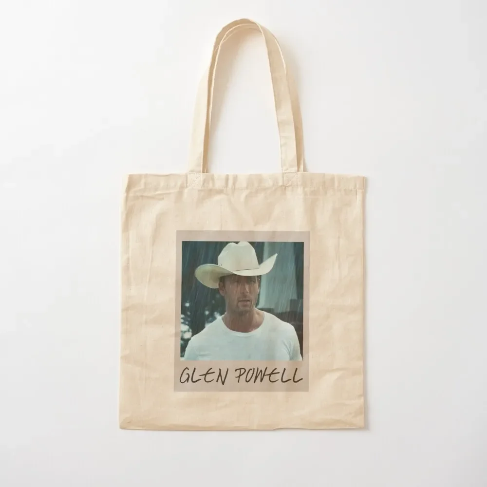 Glen Powell Cowboy Retro Photo Tote Bag custom bags Handbags women women bag supermarket folding bag