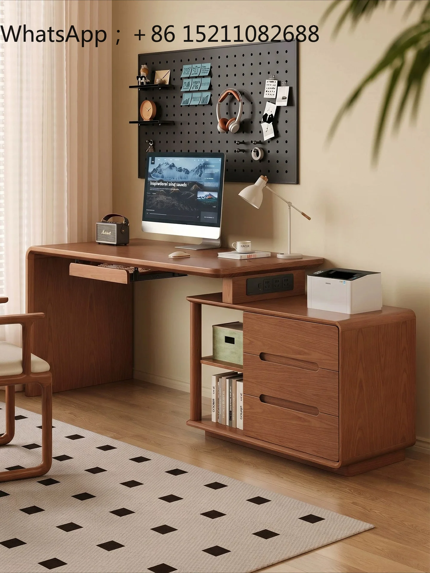 LLY solid wood computer desk desktop chest integrated table room bedroom simple modern corner desk