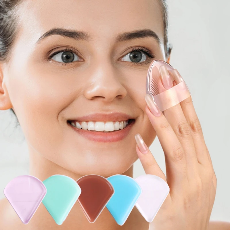【1 unidad de esponja triangular de gel de silicona suave para maquillaje facial, base, crema BB, sin absorción de polvo, herramientas de maquillaje】