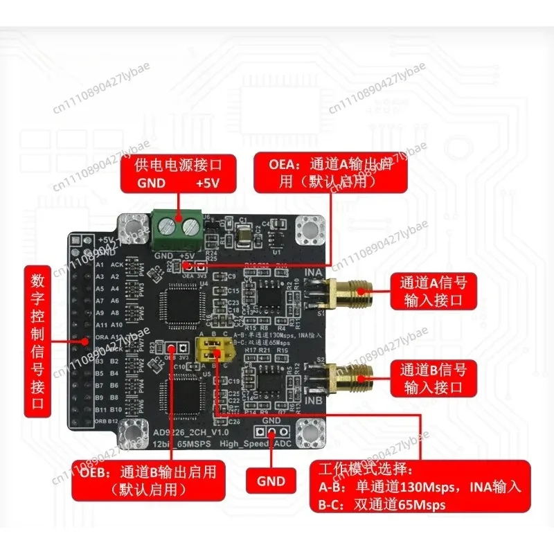 AD9226 High-Speed 12-Bit ADC Data Acquisition Module Dual 65M Single 130M Sampling