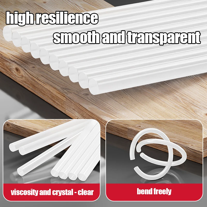 7/11mm 25Pcs Hot Glue Gun Sticks High Temperature Resistant Transparent Sticks Set Adhesive Transparent Hot Melt Gun Glue Sticks