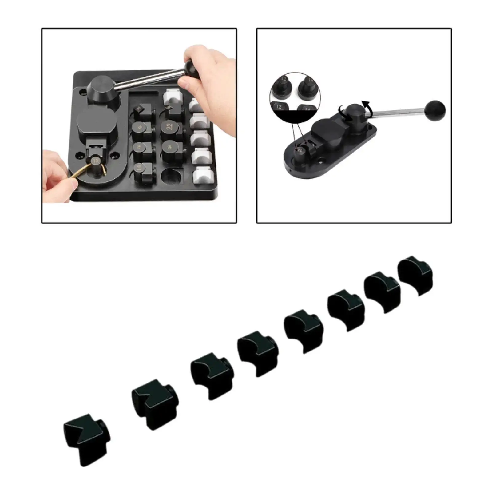 8個入りリングベンダーダイス-コンパクトで持ち運び可能な軽量金属交換部品-diyプレスツール-ジュエリーローリングプレス機用ダイス