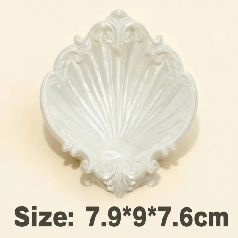 Newest 3D Printed Baroque Shell Jewelry Tray Pearlescent Decorative Trinket Dish Vanity Desktop Storage Ornament