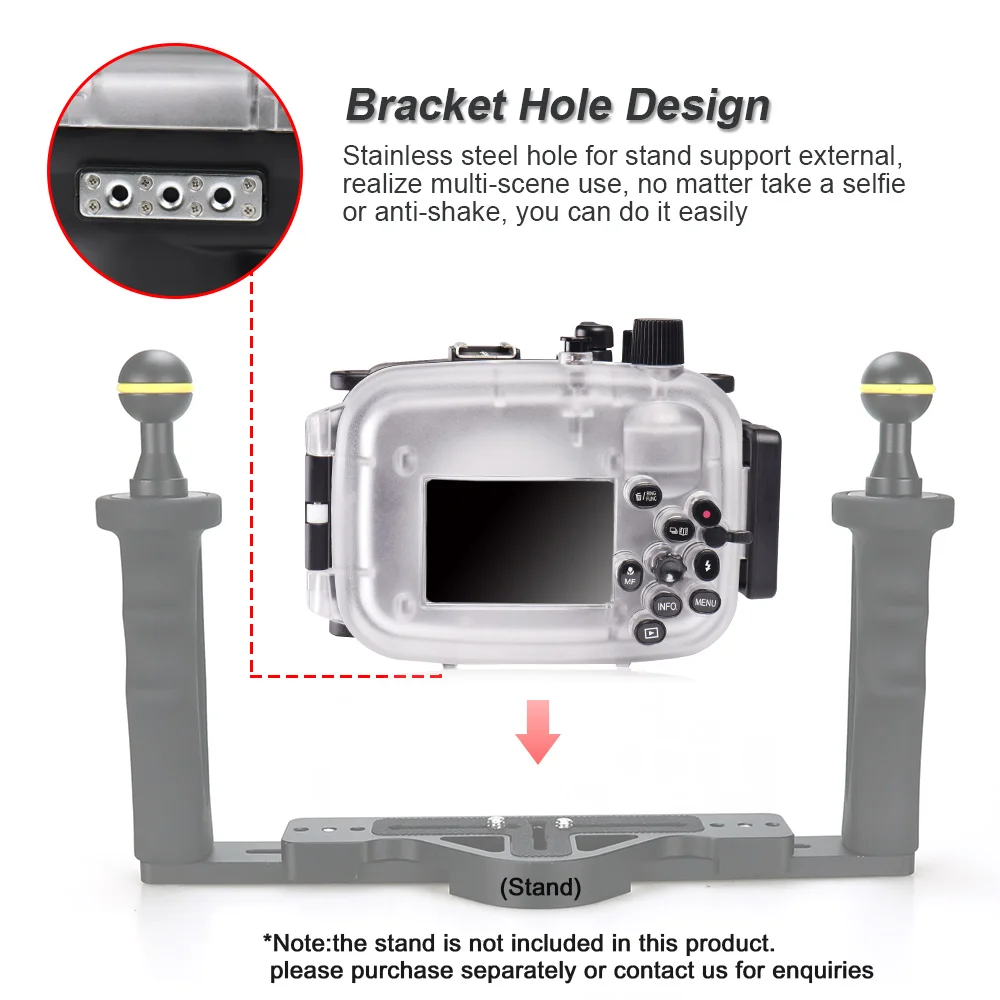 Seafrogs-防水ダイビングハウジング,ipx8,40m, 67mmスレッド,g7xマークii,赤いフィルターの取り付け