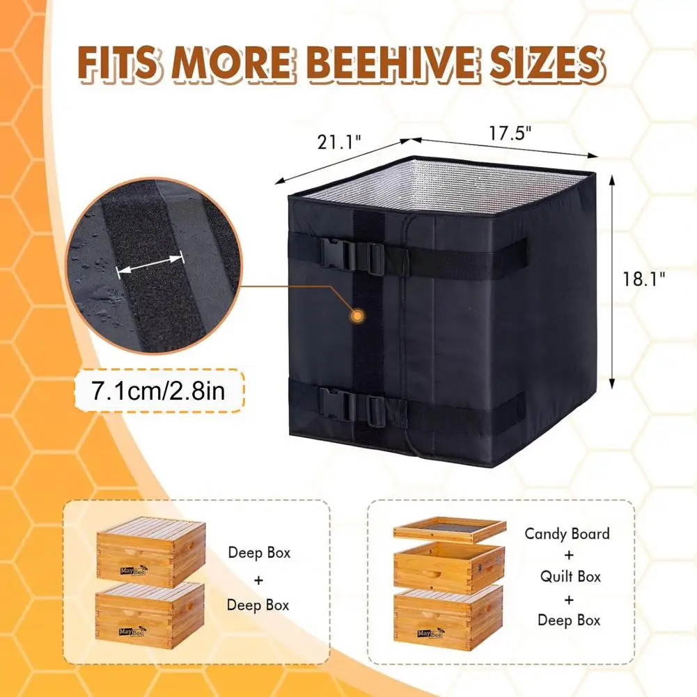 Adjustable Beehive Winter Insulation Winter Beehive Wrap for 8 10 Frame Hives Insulated 600d Oxford Cloth Cover Adjustable