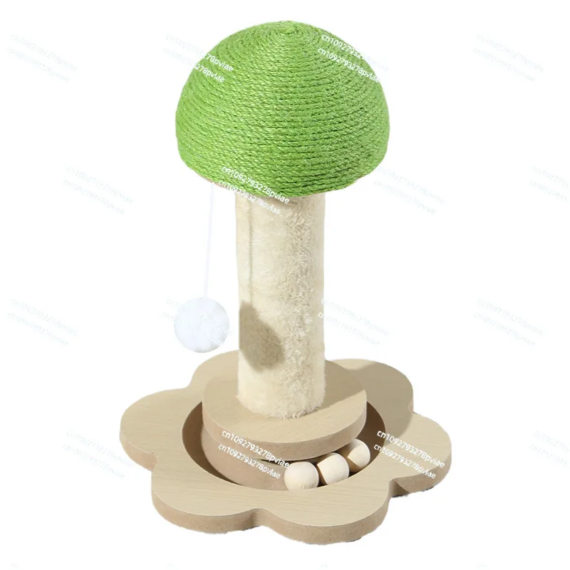 Cat scratching column multi-functional cat toy small mushroom sword hemp cat stick pet supplies