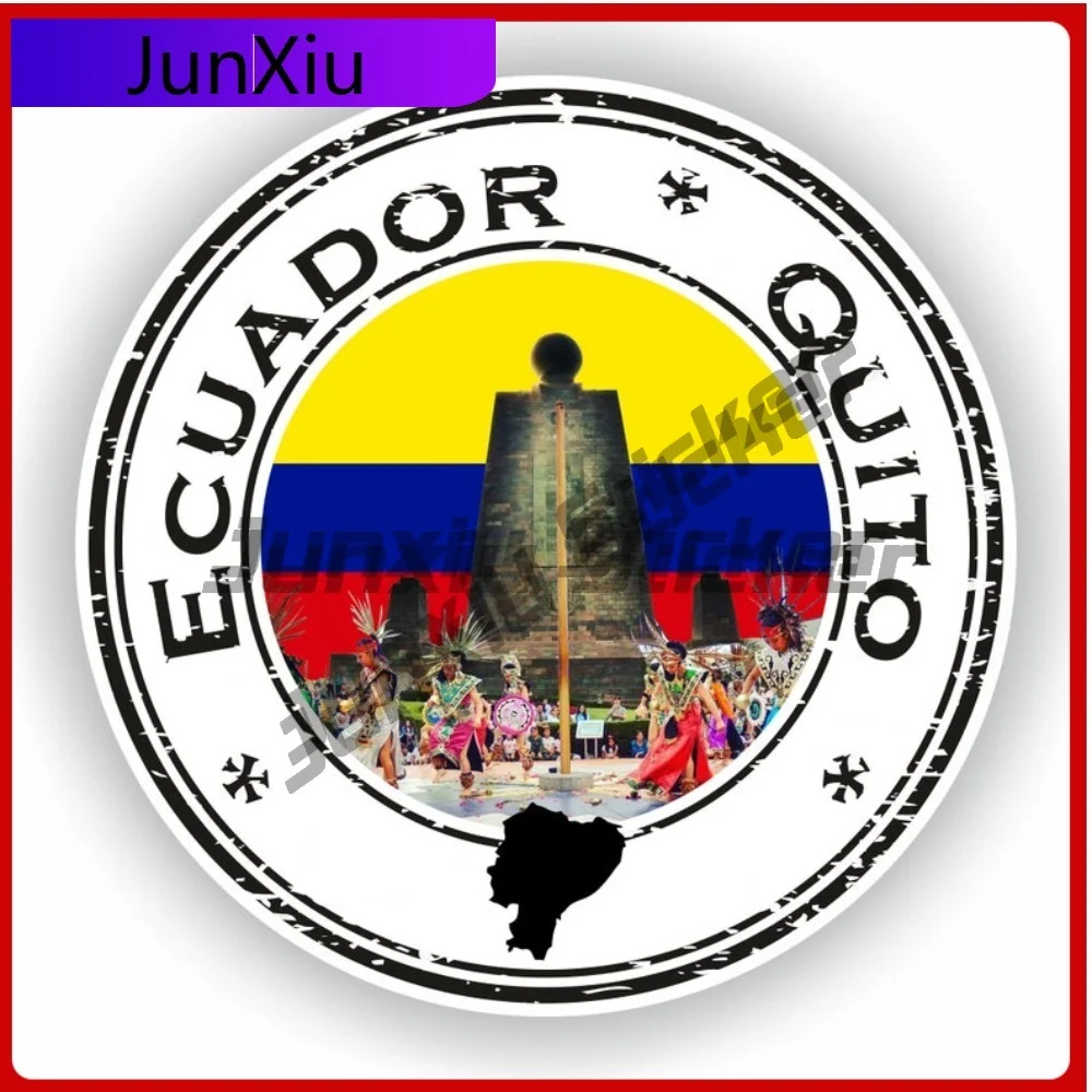 

Ecuador Quito La Mitad Del Mundo Seal Sticker Round Flag Vinyl Decal Waterproof Exterior Decoration for Scratch-Proof