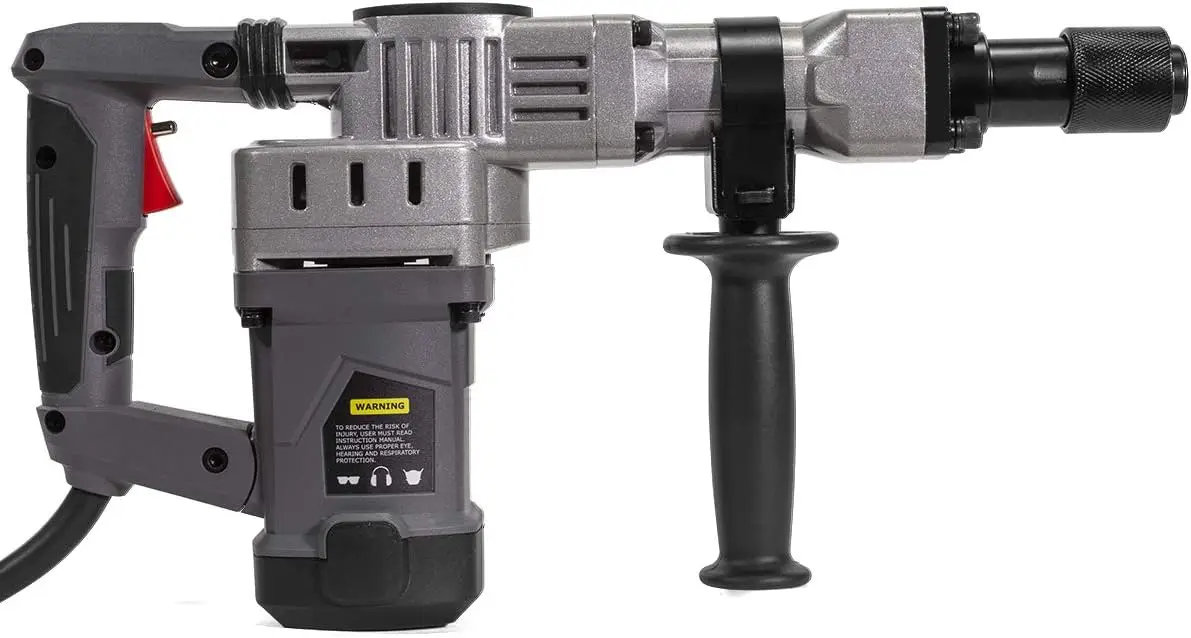 US 1400W Demolition Electric Jack Hammer Concrete Breaker Trigger Lock with (2) Chisel Bit with Carrying Case