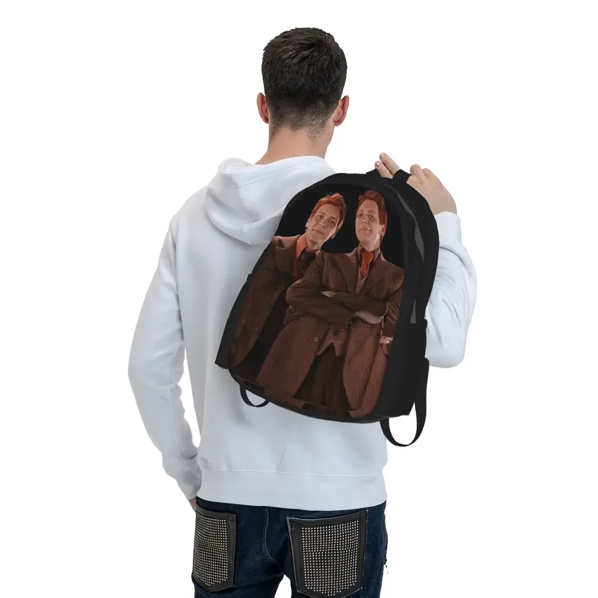 Weasley Twins Printing Fashion Backpack Boys Girls BookBag Kids School Bag Computer Shoulder Bags for Men Women