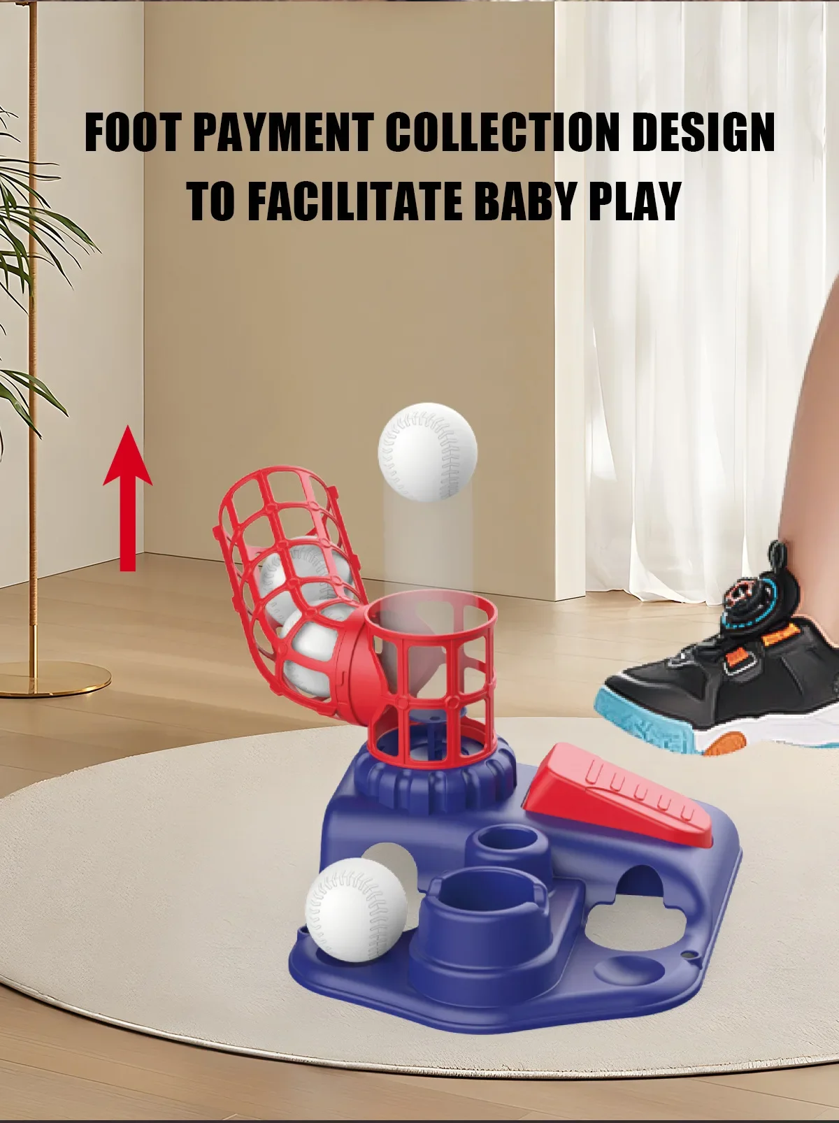 3-in-1-Baseball-Katapult-Werfer, automatischer Spaß, sichere Sportübung, Eltern-Kind-Interaktion, Outdoor-Sportspielzeug